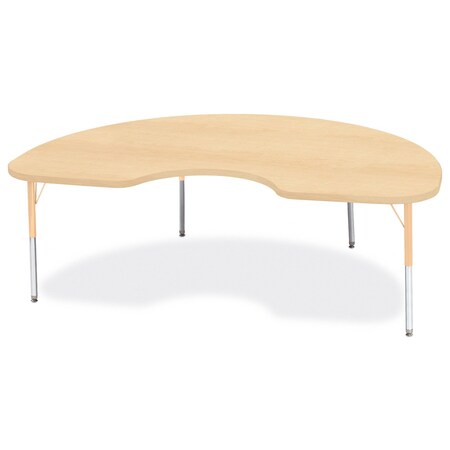 Jonti-Craft Berries Kidney Activity Table, 48 in. x 72 in., E-height, Maple/Maple/Camel 6423JCE251